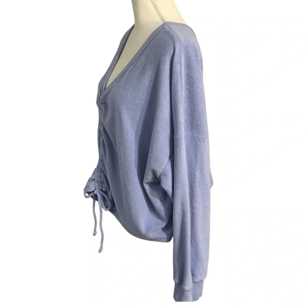 Aerie Light Purple V-Neck Drawstring Sweatshirt size XXL EUC - Picture 4 of 5